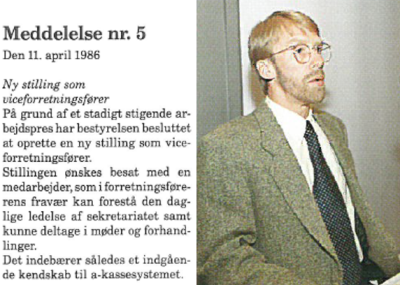 Ny viceforretningsfører 1986