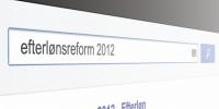 Computerskærm hvor der står efterlønsreform 2012